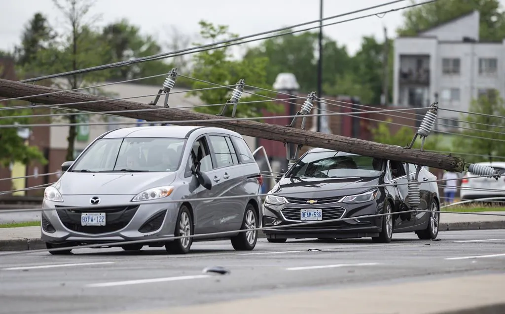 Thousands of Ontario residents found themselves without power after a major storm hit southern Ontario on May 21, 2022.  (The Canadian Press)

