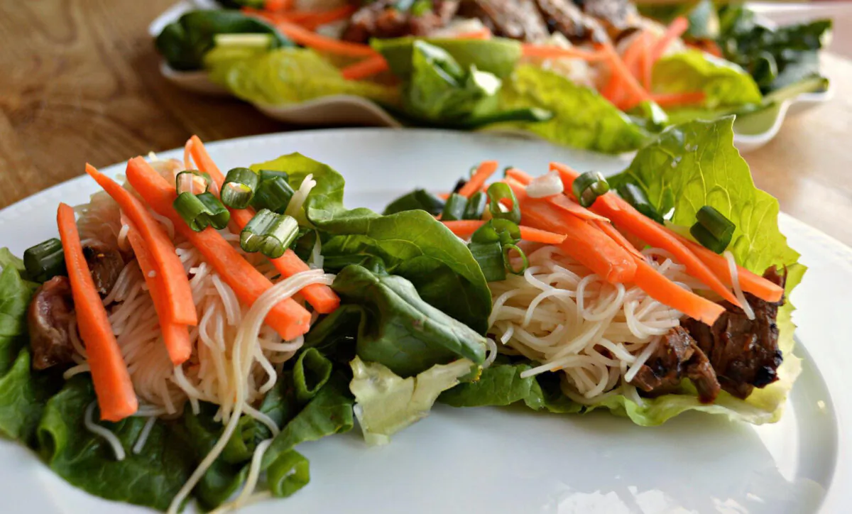 Asian Steak Lettuce Wraps. (Courtesy of West of the Loop)