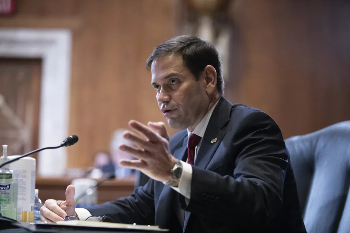 Sen. Marco Rubio (R-Fla.) speaks during a Senate Appropriations Subcommittee hearing in Washington on May 17, 2022. (Anna Rose Layden-Pool/Getty Images)