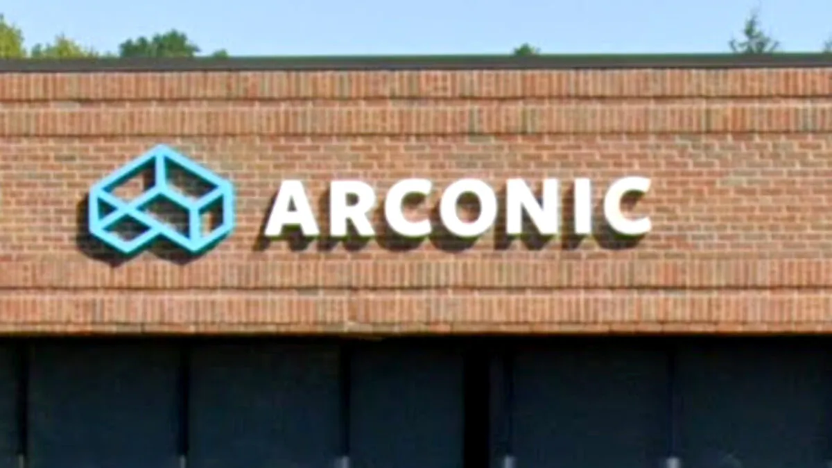 The logo of Arconic on its office building in Farmington Hills, Mich., in August 2019. (Google Maps/Screenshot via The Epoch Times)