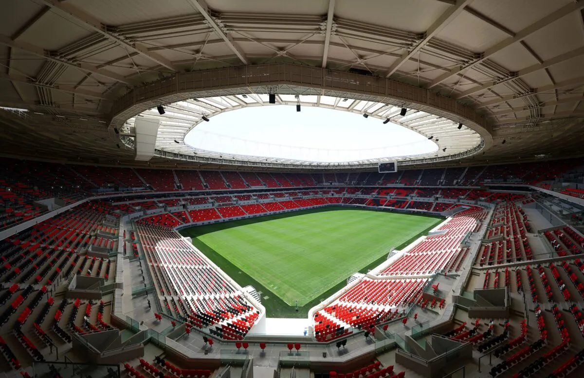 General views of the Ahmad Bin Ali Stadium in Al Rayyan, Qatar, on March 30, 2022. The Ahmad Bin Ali Stadium is a venue for the 2022 Qatar World Cup. (Pawel Kopczynski/Reuters)