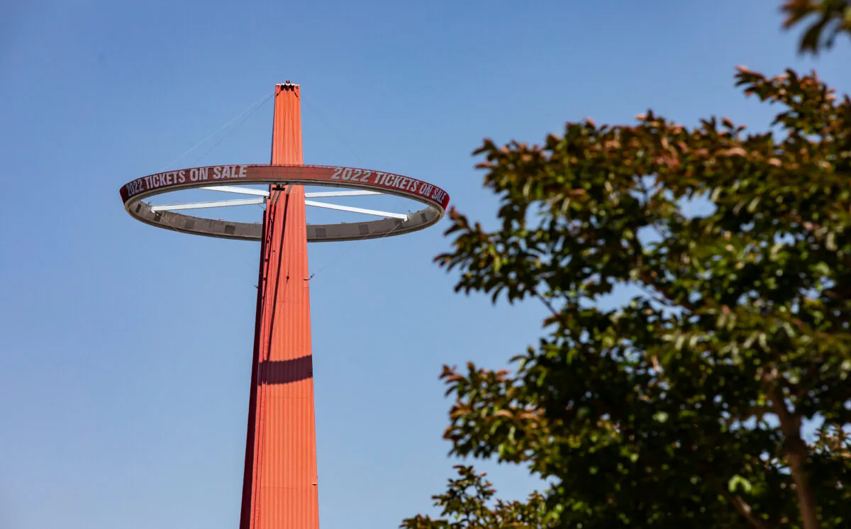 Angel Stadium of the Los Angeles Angels baseball team in Anaheim, Calif., on May 24, 2022. (John Fredricks/The Epoch Times)