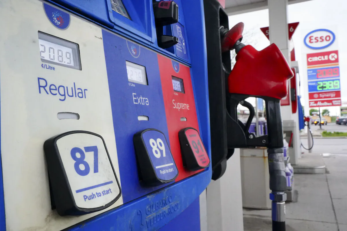 Gas prices are displayed at a gas station in Carleton Place, Ontario, a town just west of Ottawa, on May 17, 2022. (Sean Kilpatrick/The Canadian Press)
