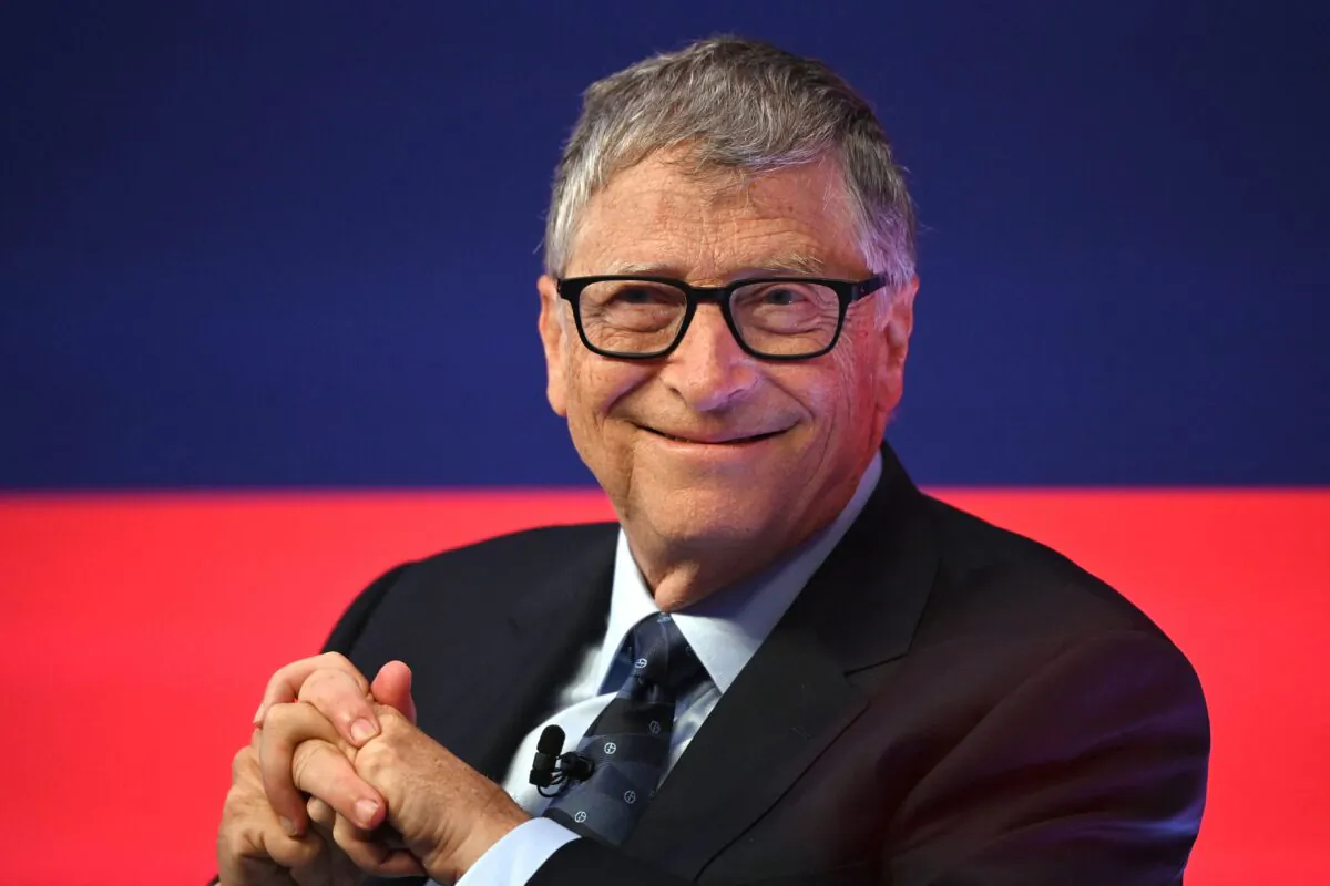 Microsoft founder-turned-philanthropist Bill Gates smiles during the Global Investment Summit at the Science Museum in London on Oct. 19, 2021. (Leon Neal/POOL/AFP via Getty Images)