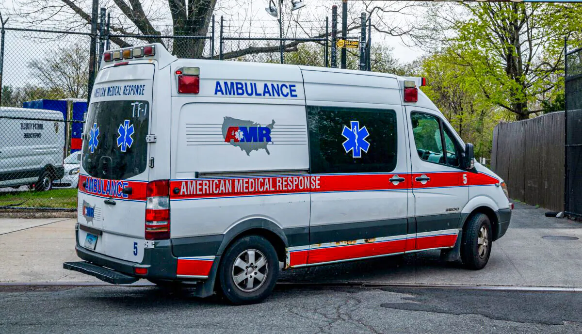 An ambulance in New York City, on April 23, 2020. (David Dee Delgado/Getty Images)
