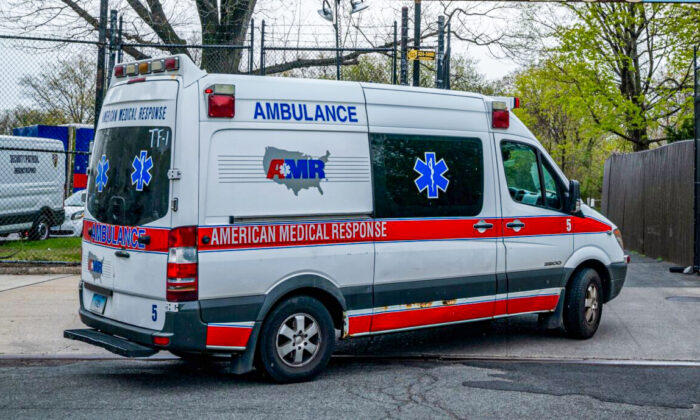 An ambulance in New York City, on April 23, 2020. (David Dee Delgado/Getty Images)