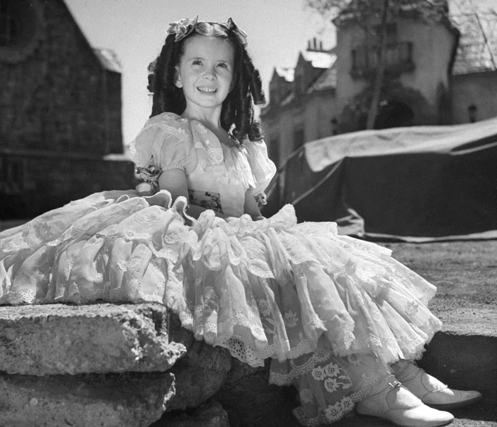 Promotional photograph of actress Margaret O'Brien in costume for the 1943 film "Jane Eyre." (Public Domain)