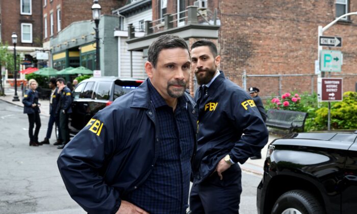 Jeremy Sisto as Assistant Special Agent in Charge Jubal Valentine and Zeeko Zaki as Special Agent Omar Adom "OA" Zidan in a scene from the season finale of the series "FBI" in this undated photo. (David M. Russell/CBS via AP)