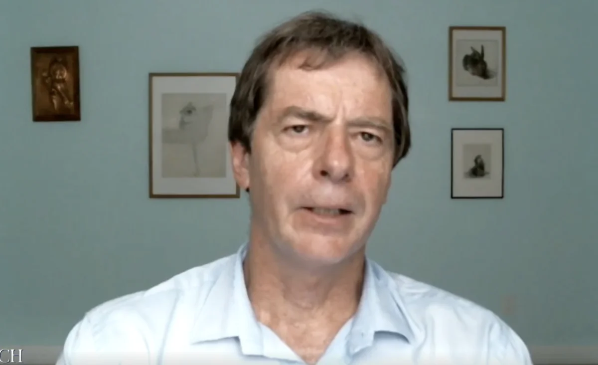 Former WHO official and expert in global health and infectious disease Dr. David Bell during an interview on American Thought Leaders. (The Epoch Times)