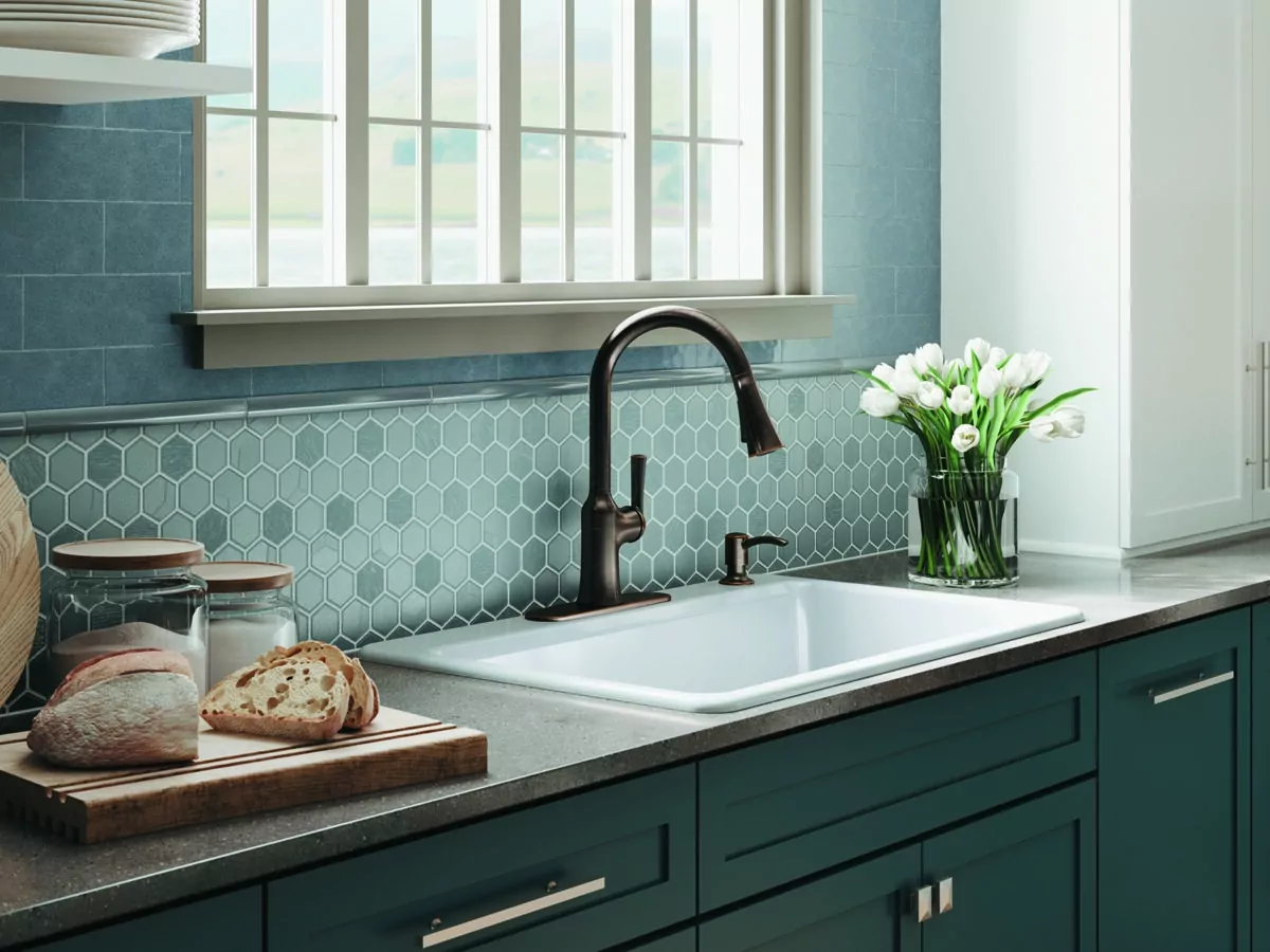 Drop-in sinks sit on top of the kitchen counter. (Kohler/TNS)
