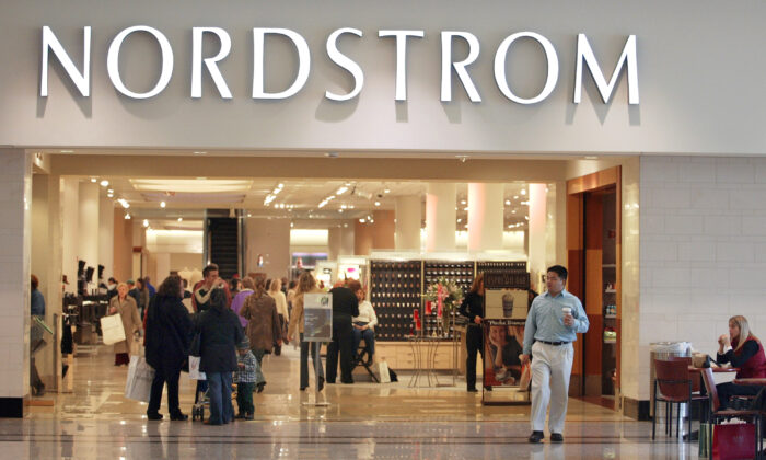 Nordstrom signage is visible at its store Nov. 21, 2003 in Chicago. (Tim Boyle/Getty Images)