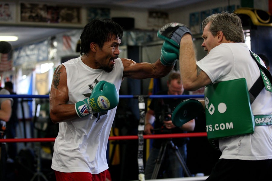 two men training boxing in MANNY 