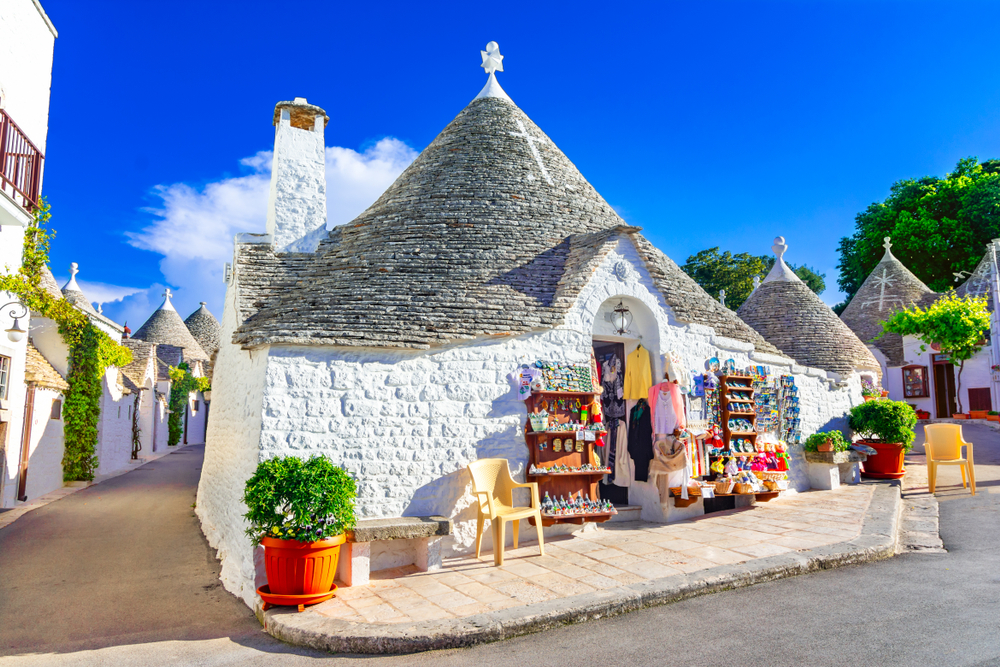 Trulli houses are built with dry stone walls and conical roofs. (David Ionut/Shutterstock)