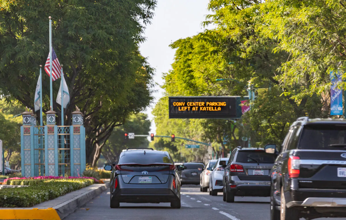 Anaheim Convention Center parking in Anaheim, Calif., on May 26, 2022. (John Fredricks/The Epoch Times)