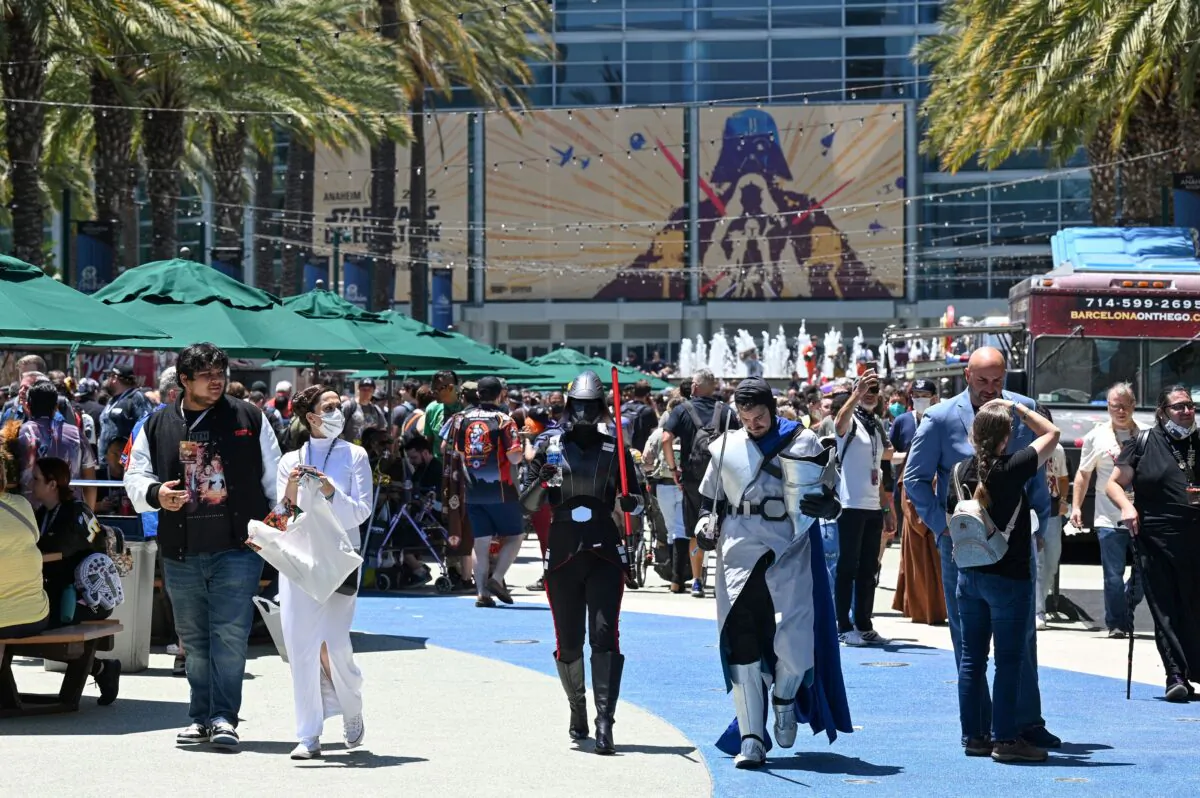 Star Wars fans attend the first day of the Star Wars Live Celebration, at the Anaheim Convention Center, in Anaheim, Calif., on May 26, 2022. (Robyn Beck/AFP via Getty Images)
