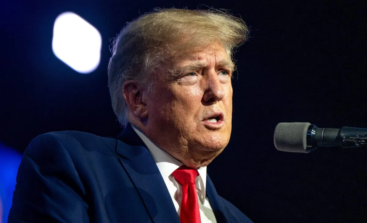 Former President Donald Trump speaks at an event in Houston, Texas, on May 27, 2022. (Brandon Bell/Getty Images)