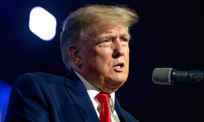 Former President Donald Trump speaks at an event in Houston, Texas, on May 27, 2022. (Brandon Bell/Getty Images)
