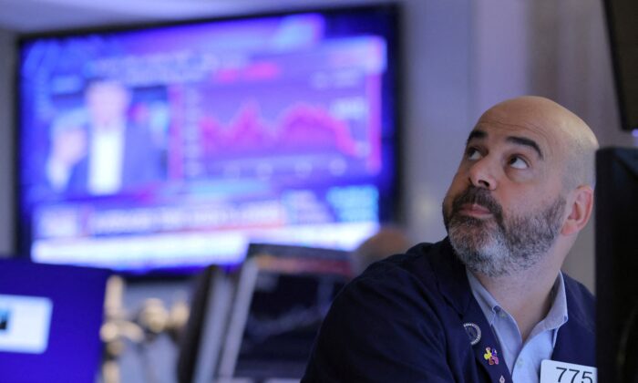 A trader works on the trading floor at the New York Stock Exchange (NYSE) on May 20, 2022. (Andrew Kelly/Reuters)