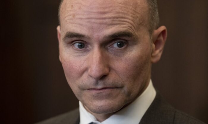 Minister of Health Jean-Yves Duclos speaks with reporters before Question Period, May 4, 2022 in Ottawa. (The Canadian Press/Adrian Wyld)