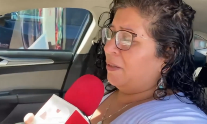 Adriana Martínez Reyes, mother of Texas school shooter Salvador Ramos, in an interview with Spanish-language TV station Televisa in Uvalde, Texas, on May 25, 2022. (Noticieros Televisa via AP/Screenshot via The Epoch Times)