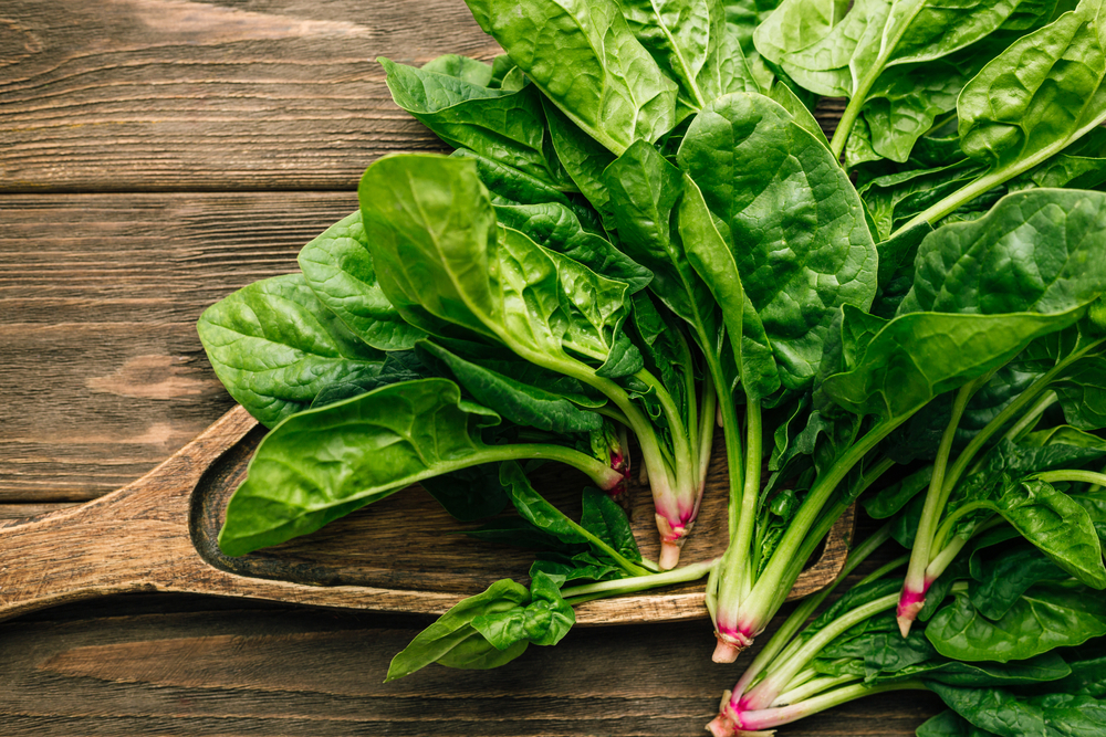 Late spring is the season to gorge on juicy, flavorful spinach; squeezing the leaves concentrates their earthy flavor. (Iakovleva Daria/Shutterstock)