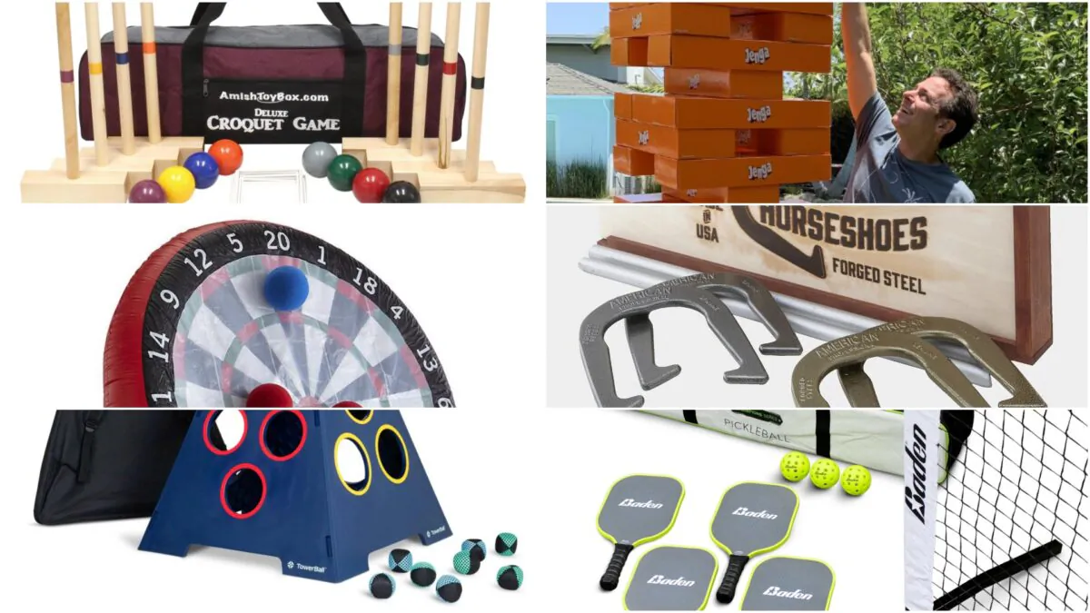 (Courtesy of Jenga, L.L. Bean, Caliber Games, Hammacher Schlemmer, Amish Toy Box, Baden Sports)