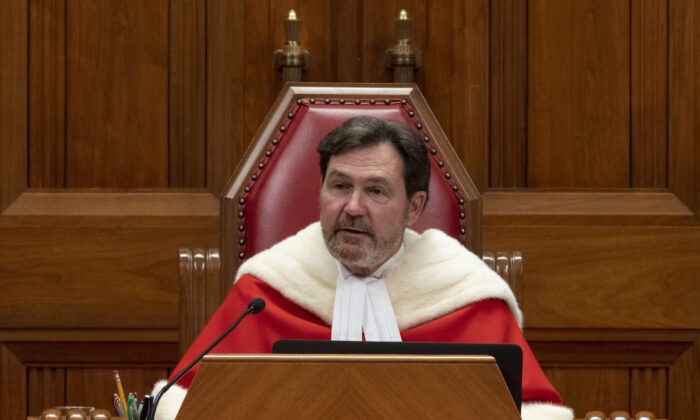 Supreme Court of Canada Chief Justice Richard Wagner speaks at a ceremony in Ottawa on Oct. 28, 2021. (The Canadian Press/Adrian Wyld)