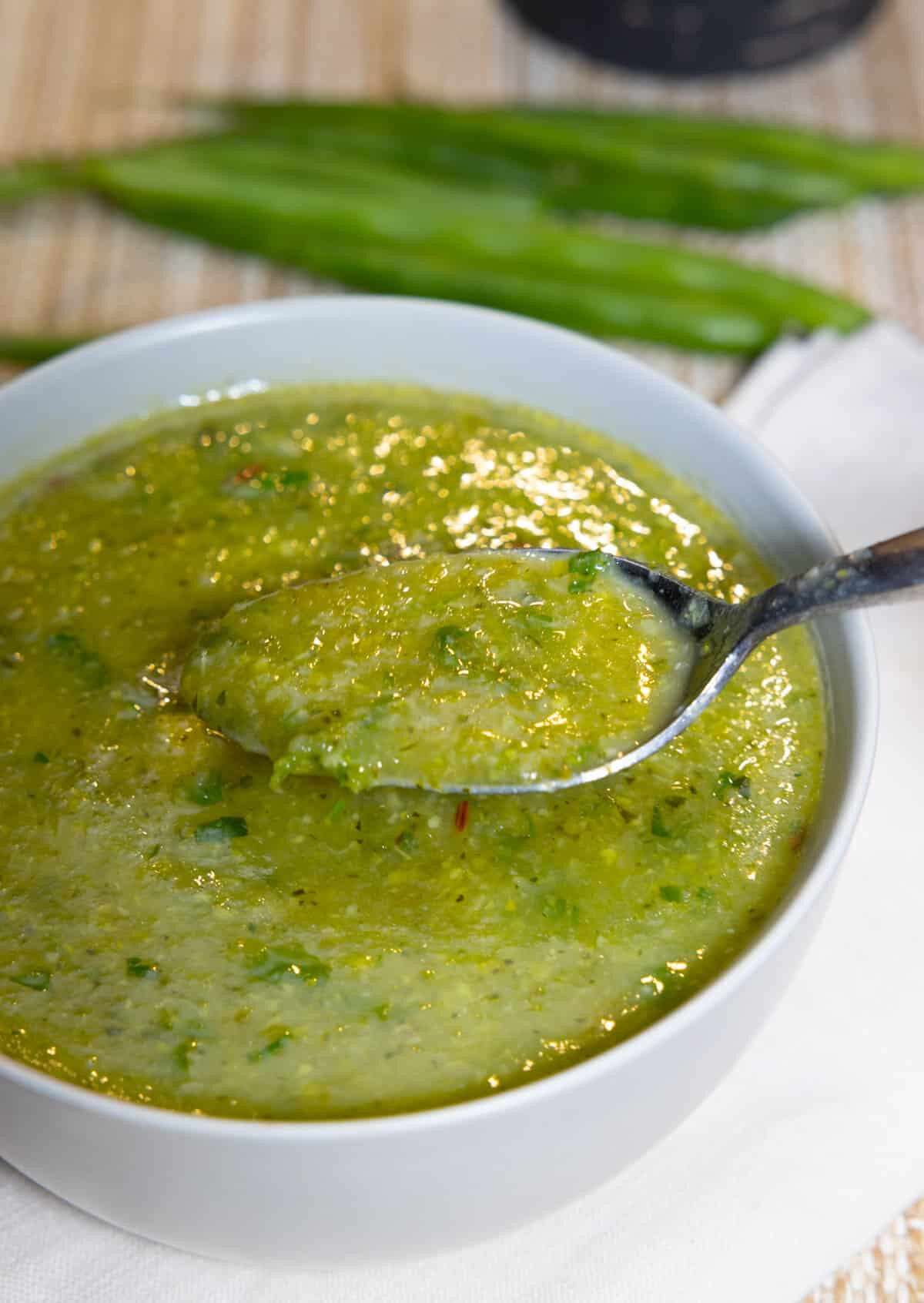 Try this simple green soup made with zucchini, green beans, celery, fresh herbs, and spices that’s designed for easy digestion and detox. (Courtesy of Buttered Veg)