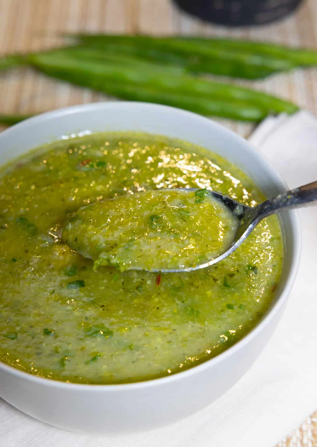 Try this simple green soup made with zucchini, green beans, celery, fresh herbs, and spices that’s designed for easy digestion and detox. (Courtesy of Buttered Veg)