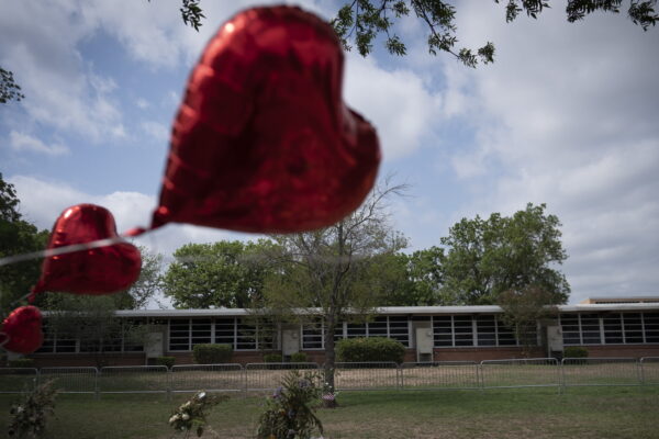 A heart-shaped balloon