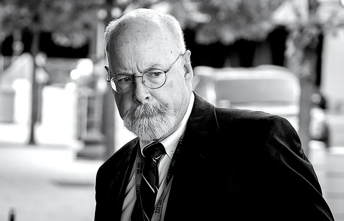 Special Counsel John Durham arrives at federal court in Washington on May 18, 2022. (Teng Chen for The Epoch Times)