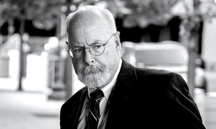 Special Counsel John Durham arrives at federal court in Washington on May 18, 2022. (Teng Chen for The Epoch Times)