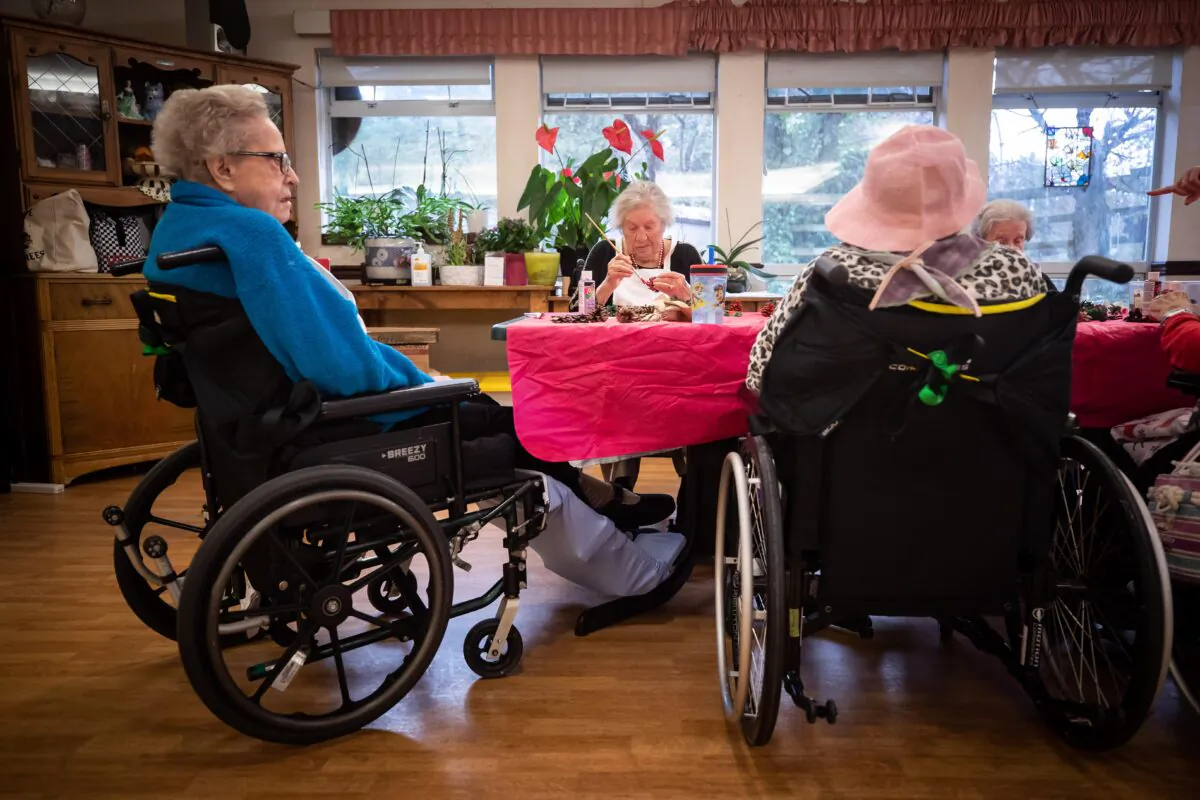Residents at Inglewood Care Centre in West Vancouver, on Dec. 16, 2021. A new study finds the ratio of working Canadians to seniors continues to shrink, putting increasing pressure on government finances. (The Canadian Press/Darryl Dyck)