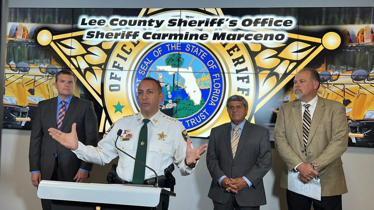 Lee County, Florida, Sheriff Carmine Marceno addresses the media at a press conference on May 28. (Courtesy of Lee County Sheriff's Office)