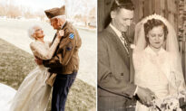 Couple Celebrates 70th Anniversary Dressed in Original $35 Wedding Gown and Korean War Suit