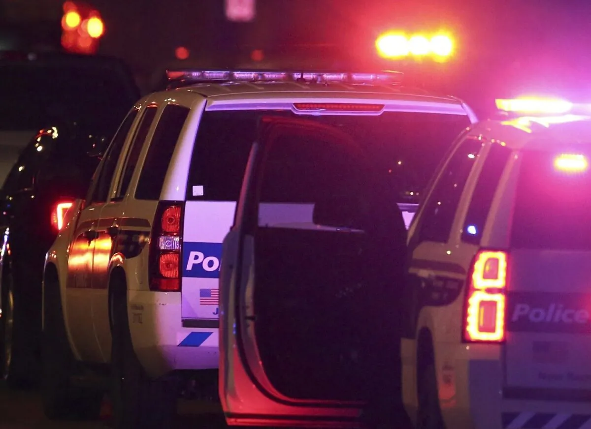 Police vehicles at the scene of a shooting in Phoenix on March 29, 2020. (Ross D. Franklin/AP Photo)