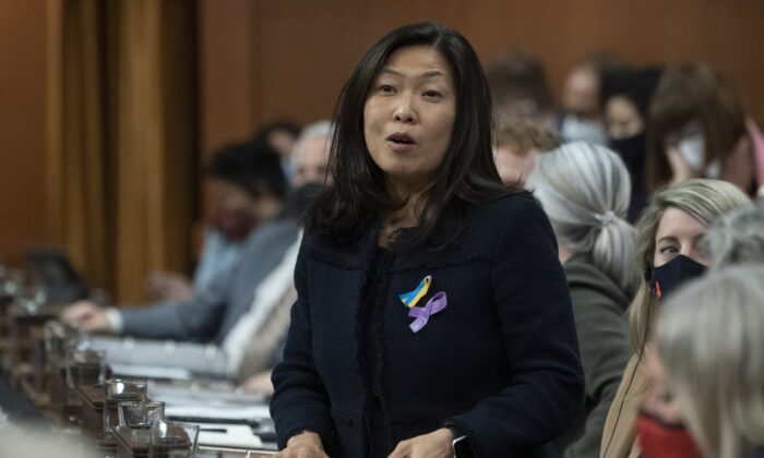 Minister of Economic Development, Minister of International Trade and Minister of Small Business and Export Promotion Mary Ng rises during Question Period, March 24, 2022 in Ottawa. (The Canadian Press/Adrian Wyld)