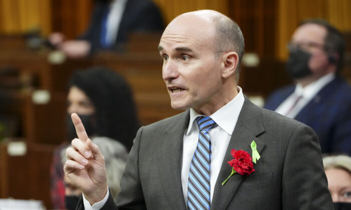 Health Minister Jean-Yves Duclos speaks during question period in the House of Commons on Parliament Hill in Ottawa on May 6, 2022. (The Canadian Press/Sean Kilpatrick)