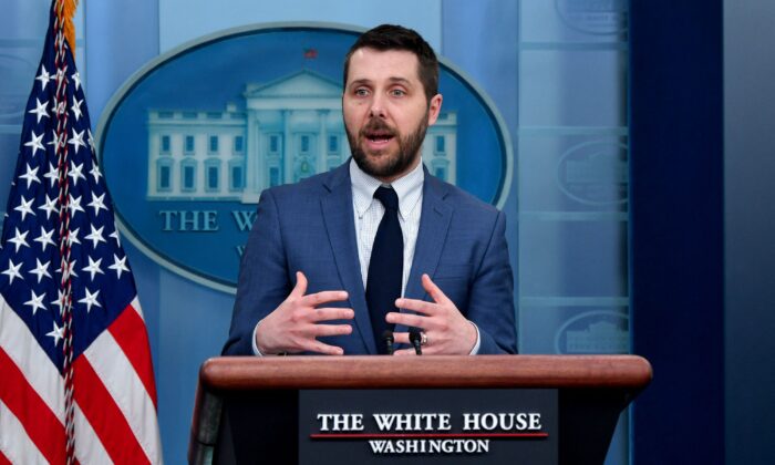 Director of the National Economic Council Brian Deese speaks during a briefing in the James S. Brady Press Briefing Room of the White House in Washington, on March 31, 2022. (Nicholas Kamm/AFP via Getty Images)