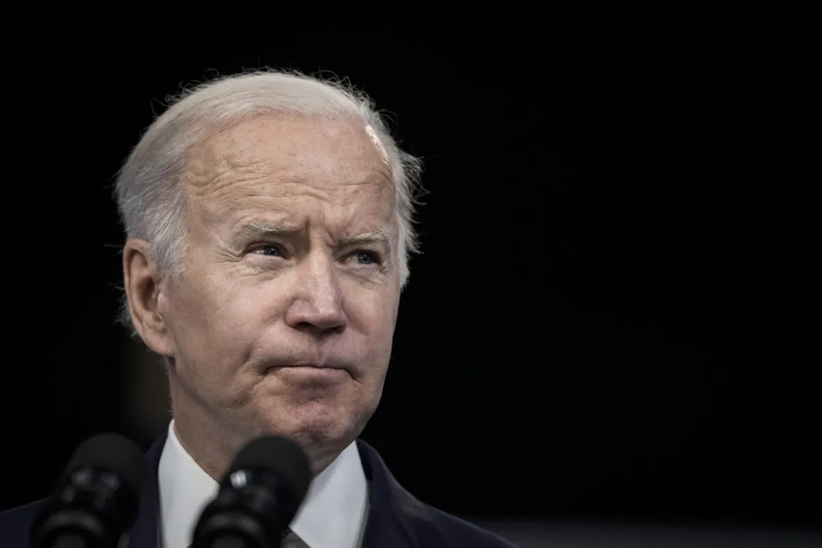 President Joe Biden speaks about inflation and the economy in the South Court Auditorium on the White House campus in Washington on May 10, 2022. (Drew Angerer/Getty Images)
