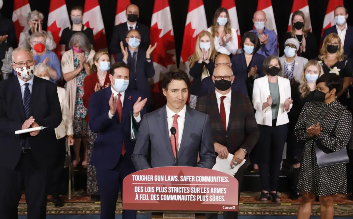 Prime Minister Justin Trudeau announces new gun control legislation in Ottawa on May 30, 2022. (The Canadian Press/ Patrick Doyle)
