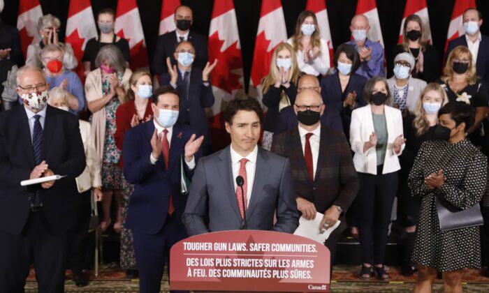 Prime Minister Justin Trudeau announces new gun control legislation in Ottawa on May 30, 2022. (The Canadian Press/ Patrick Doyle)