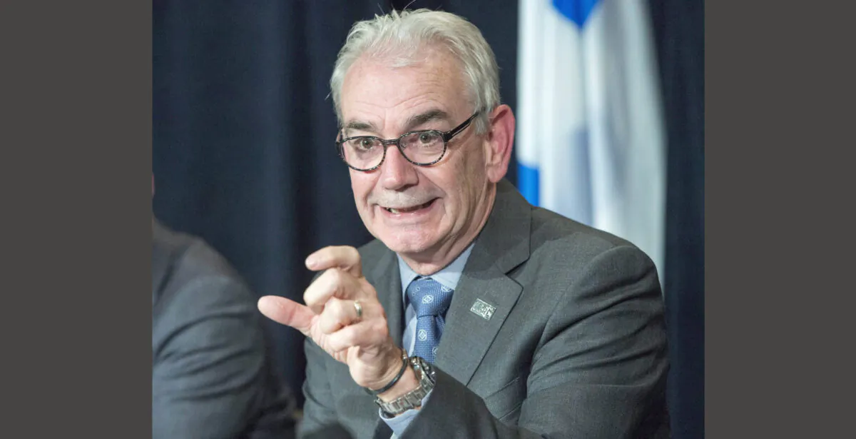 UPAC commissioner Robert Lafrenière speaks to the media at a news conference in Montreal on Oct. 31, 2017. (The Canadian Press/Ryan Remiorz)