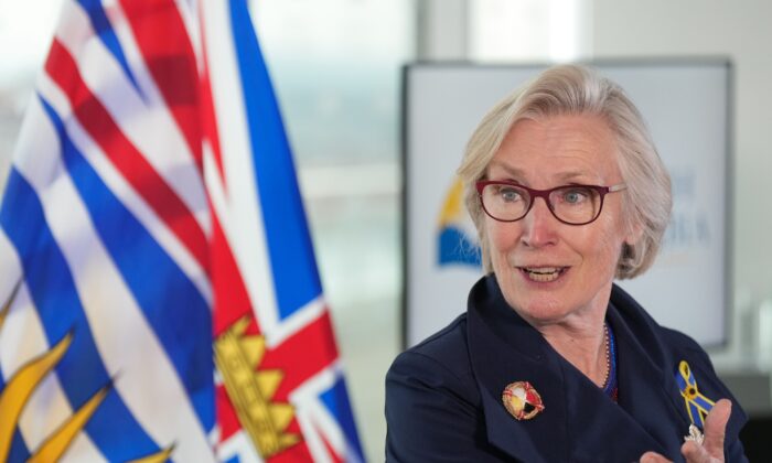 Canadian Minister of Mental Health and Addictions Carolyn Bennett speaks during a news conference after British Columbia was granted an exemption to decriminalize possession of some illegal drugs for personal use, in Vancouver on May 31, 2022. (The Canadian Press/Darryl Dyck)