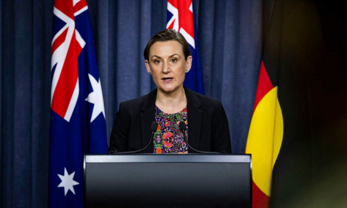 Western Australia Health Minister Amber-Jade Sanderson at Dumas House in Perth, Australia on Dec. 24, 2021. (Photo by Matt Jelonek/Getty Images)