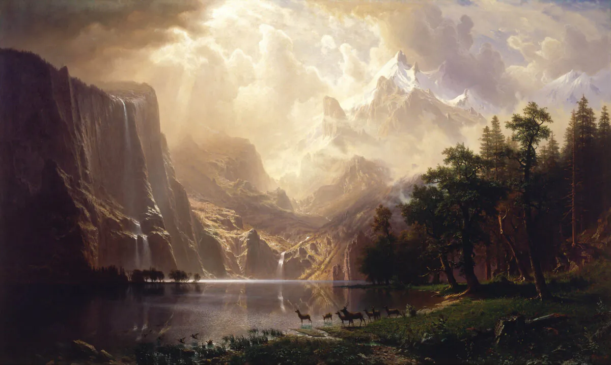"Among the Sierra Nevada Mountains," 1868, by Albert Bierstadt. Oil on canvas. (The Smithsonian. (Public Domain)
