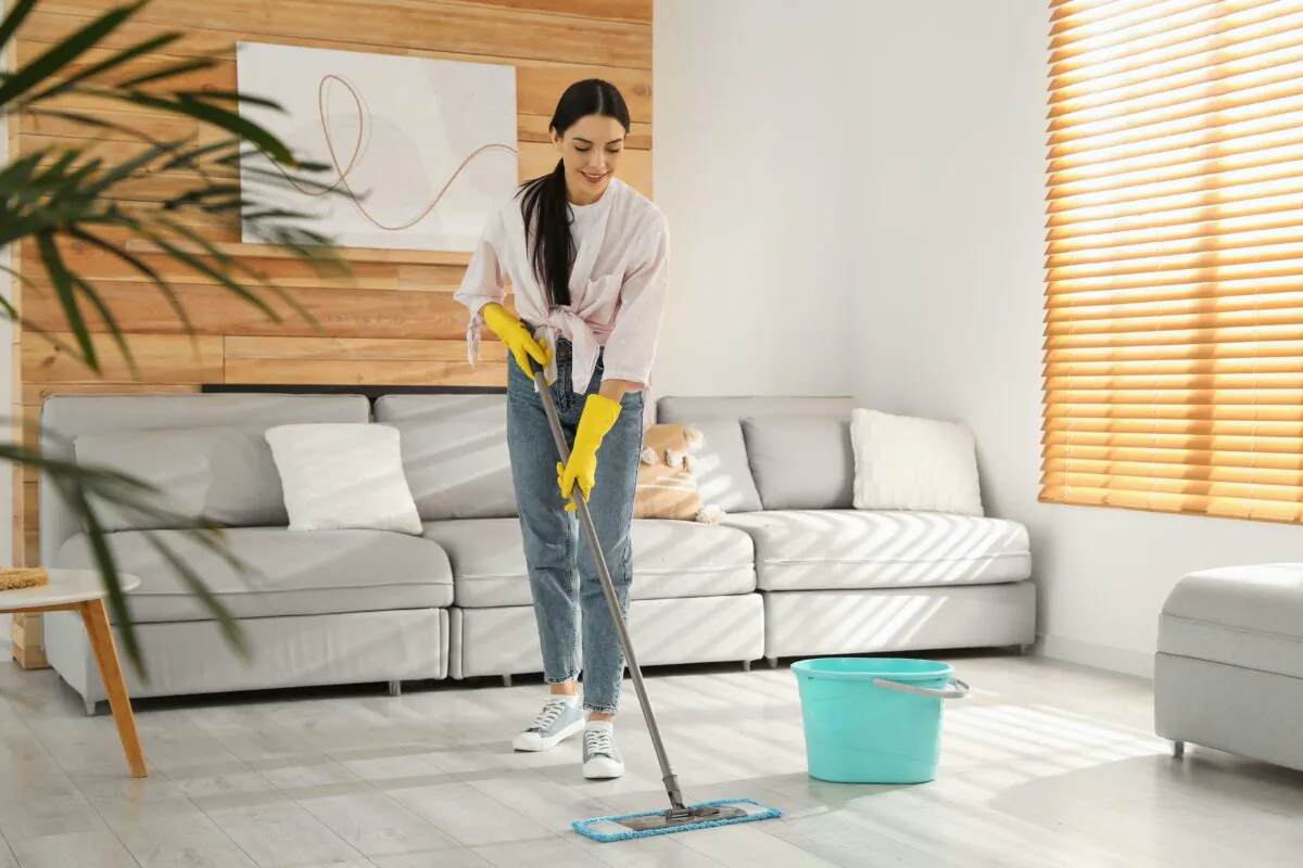 A DIY floor cleaner, vintage perculator cleaner, and blue dawn are this week's themes. (New Africa/Shutterstock)