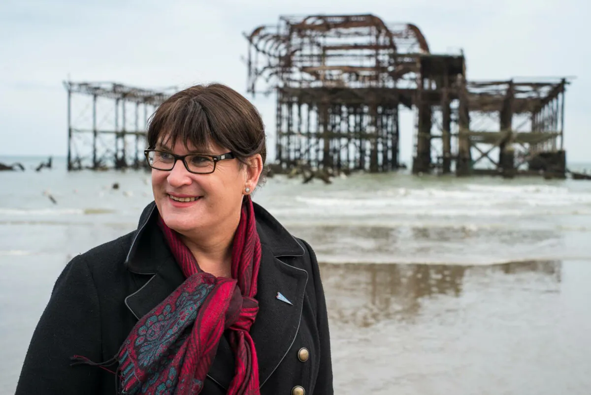 Undated image of Sophie Cook, an independent candidate at the 2019 general election, standing on the beach in Brighton, East Sussex. (Pete Jones/PA)