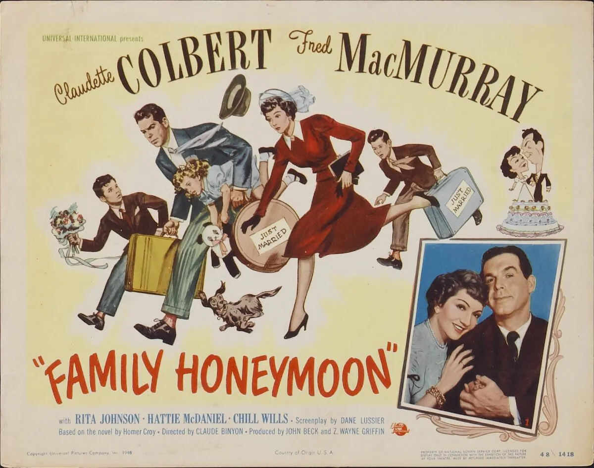 A lobby card for "Family Honeymoon." (Universal Pictures)