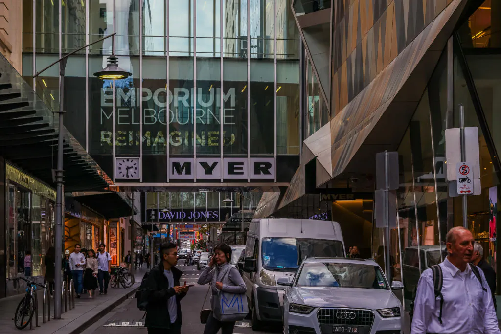 A general view of shoppers near Bourke Street Mall in Melbourne, Australia, on May 3, 2022. (Asanka Ratnayake/Getty Images)